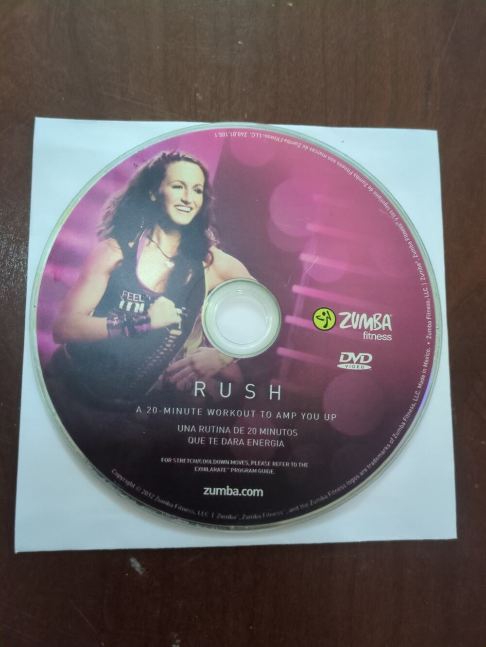 Zumba Exhilarate Rush DVD Work Out Exercise Body Shaping disc only